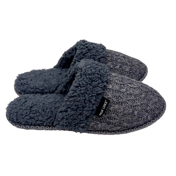 Muk Luks Womens Slippers Faux Fur Lining Non-Slip Sole Size XL (11-12) Gray New - Picture 9 of 10